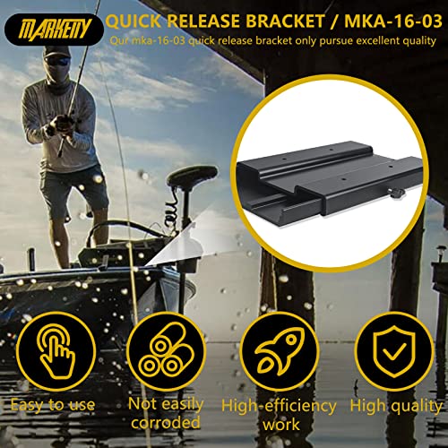 1854035 MKA-16-03 Quick Release Bracket, Trolling Motor Quick Release Mount Compatible with Terrova, Power Drive, Power Drive V2, PowerDrive Pontoon and Deckhand 40 (Black Aluminum)