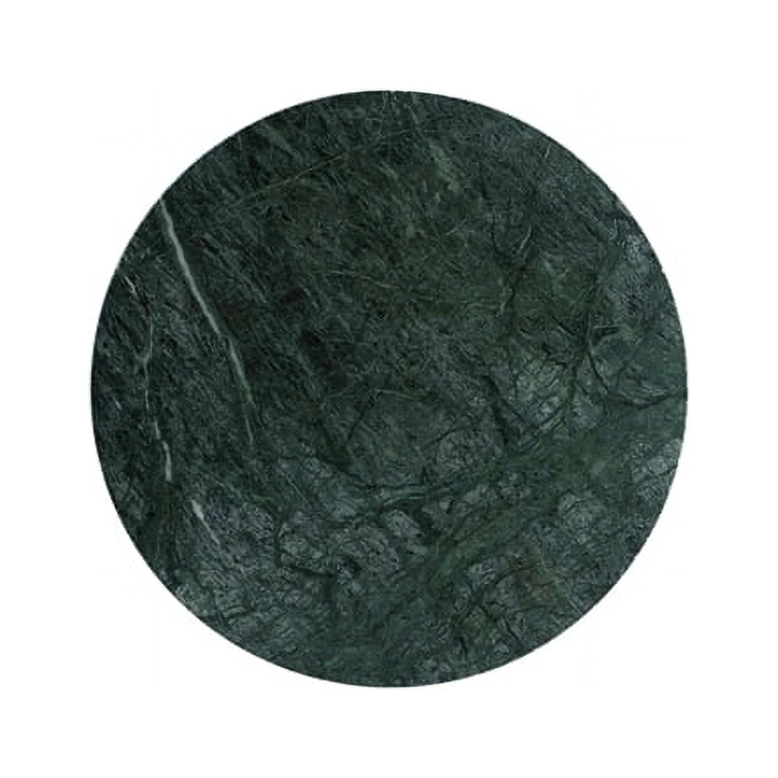 Linon Gavin Adjustable Metal and Green Marble Drink Accent Table in Silver