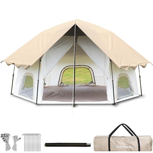 Chihee Camping Tents Pop-Up Stand-up Tent, Family Cabin Tent with Awning Porch 3-Person Outdoor Shelter with Screen Room Large Capacity, Waterproof and Windproof, Easy Setup,Traveling Hiking Picnic