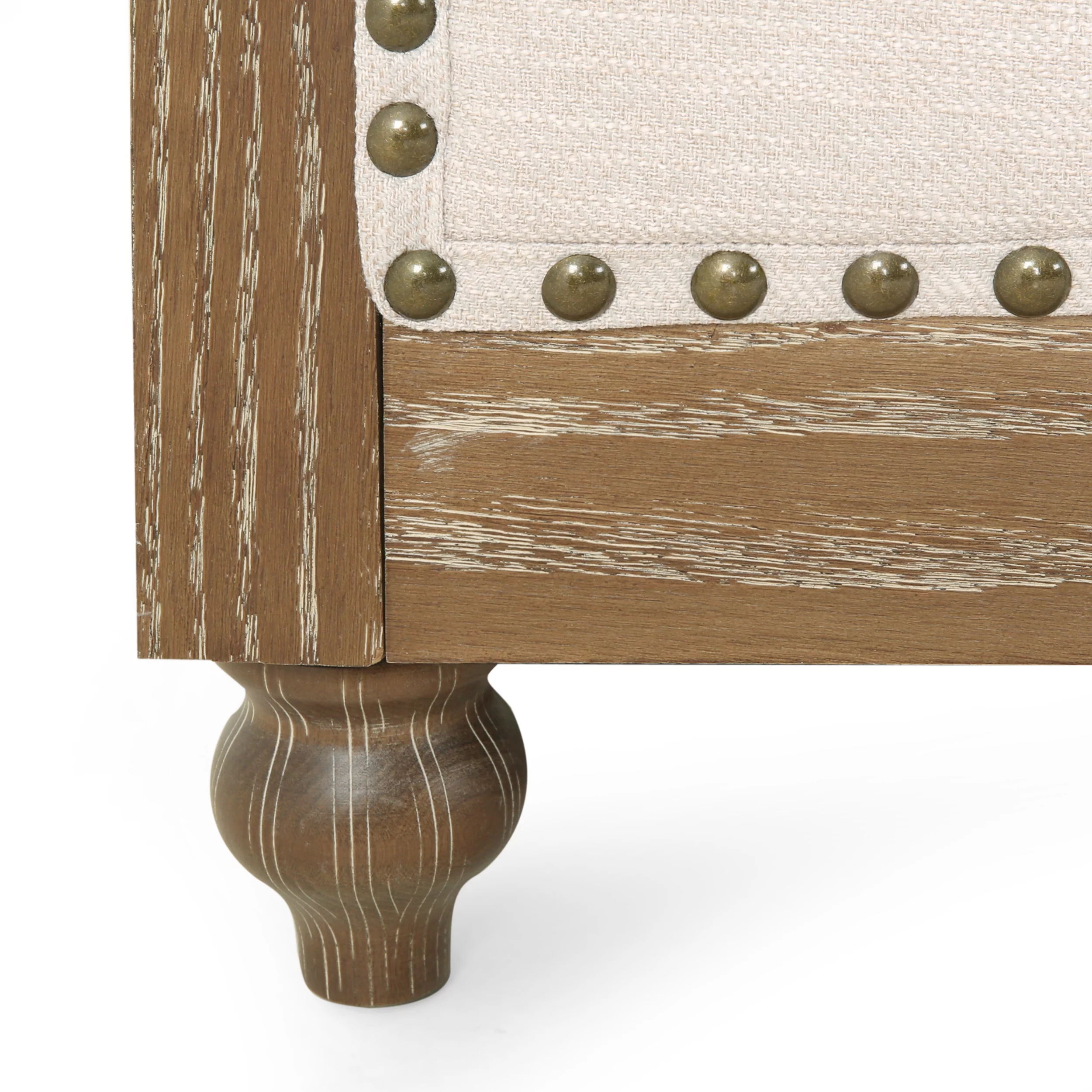 Noble House Petes Fabric Tufted 3 Seater Sofa, Beige