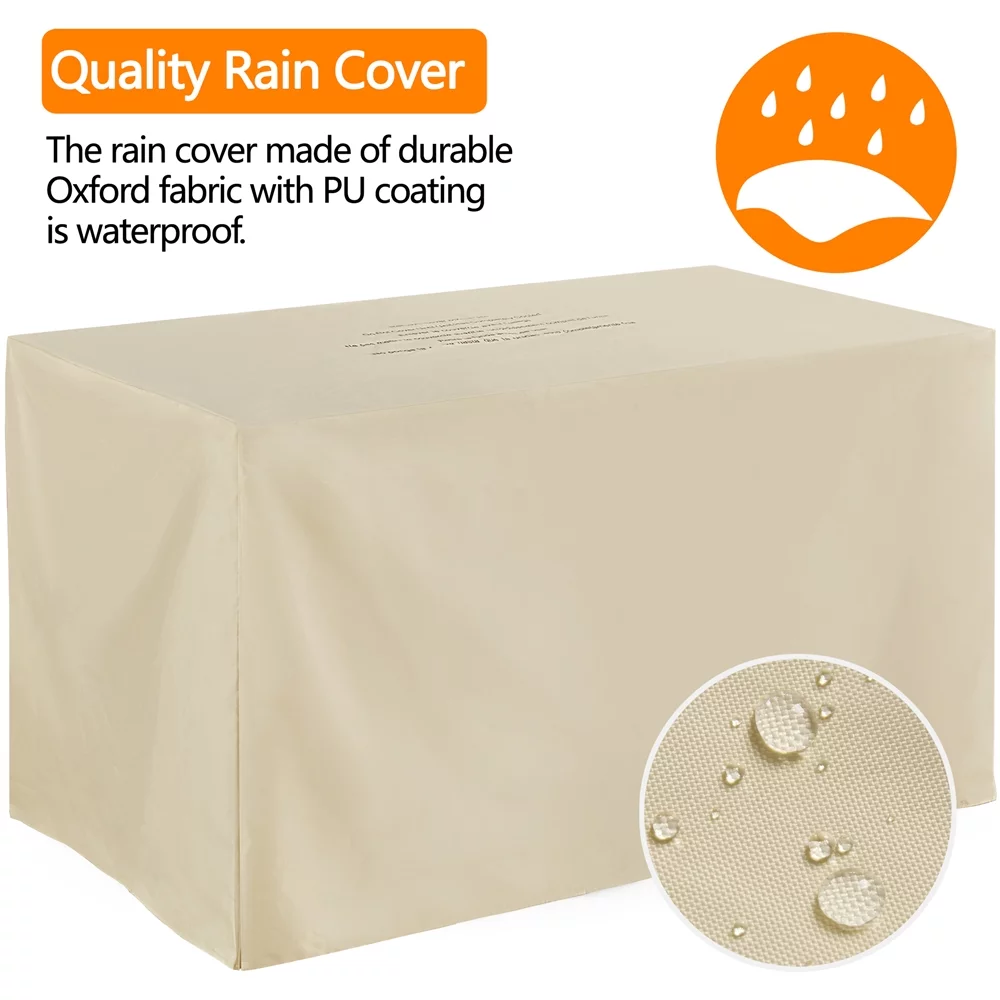 Topeakmart 43″ Metal Fire Table w/ Ceramic Top & Cover, Black/Wood