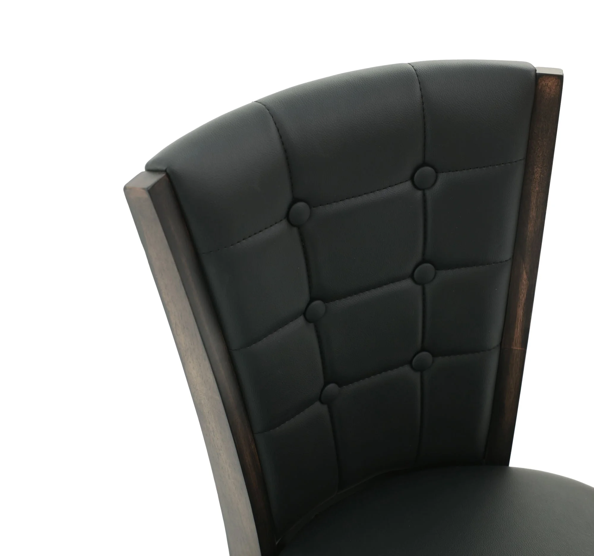 Poundex F1855 Faux Leather Counter Chair with Swivel Function, Black - Set of 2