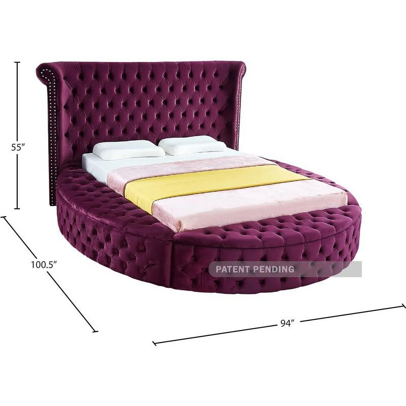 Meridian Furniture Luxus Purple Velvet Queen Bed