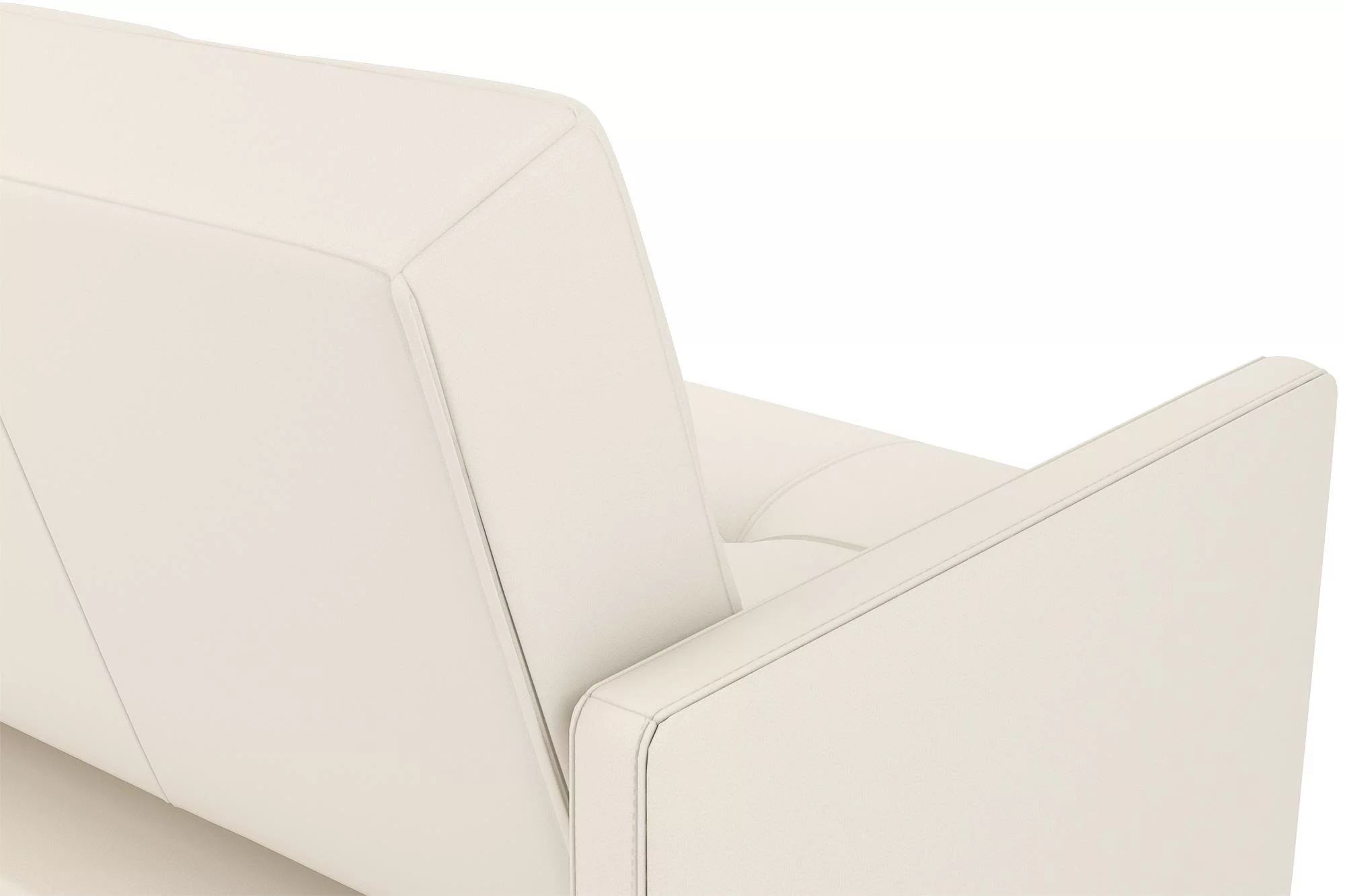 Desert Fields Adera Coil Futon, White Faux Leather