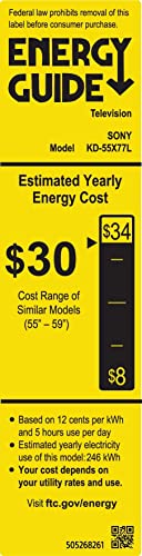 Sony 75 Inch 4K Ultra HD TV X77L Series: LED Smart Google TV KD75X77L- Latest Model, Black