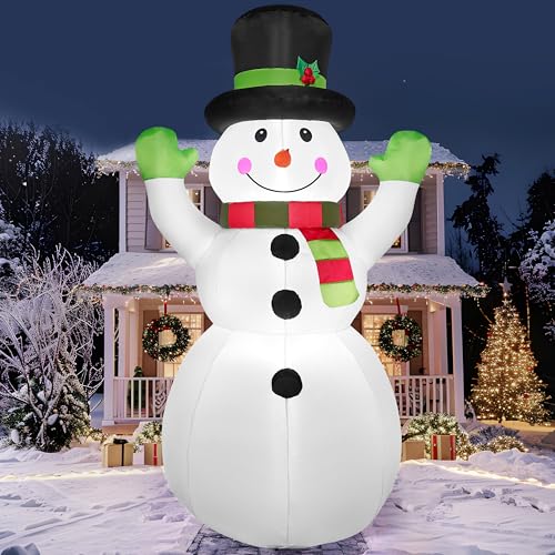 Joiedomi 6 FT Tall Christmas Inflatables Snowman Outdoor Decorations with Built-in LEDs, Xmas Blow Up Snow Man with Magic Hat for Christmas Holiday Party Outdoor Indoor Yard Garden Winter Decoration
