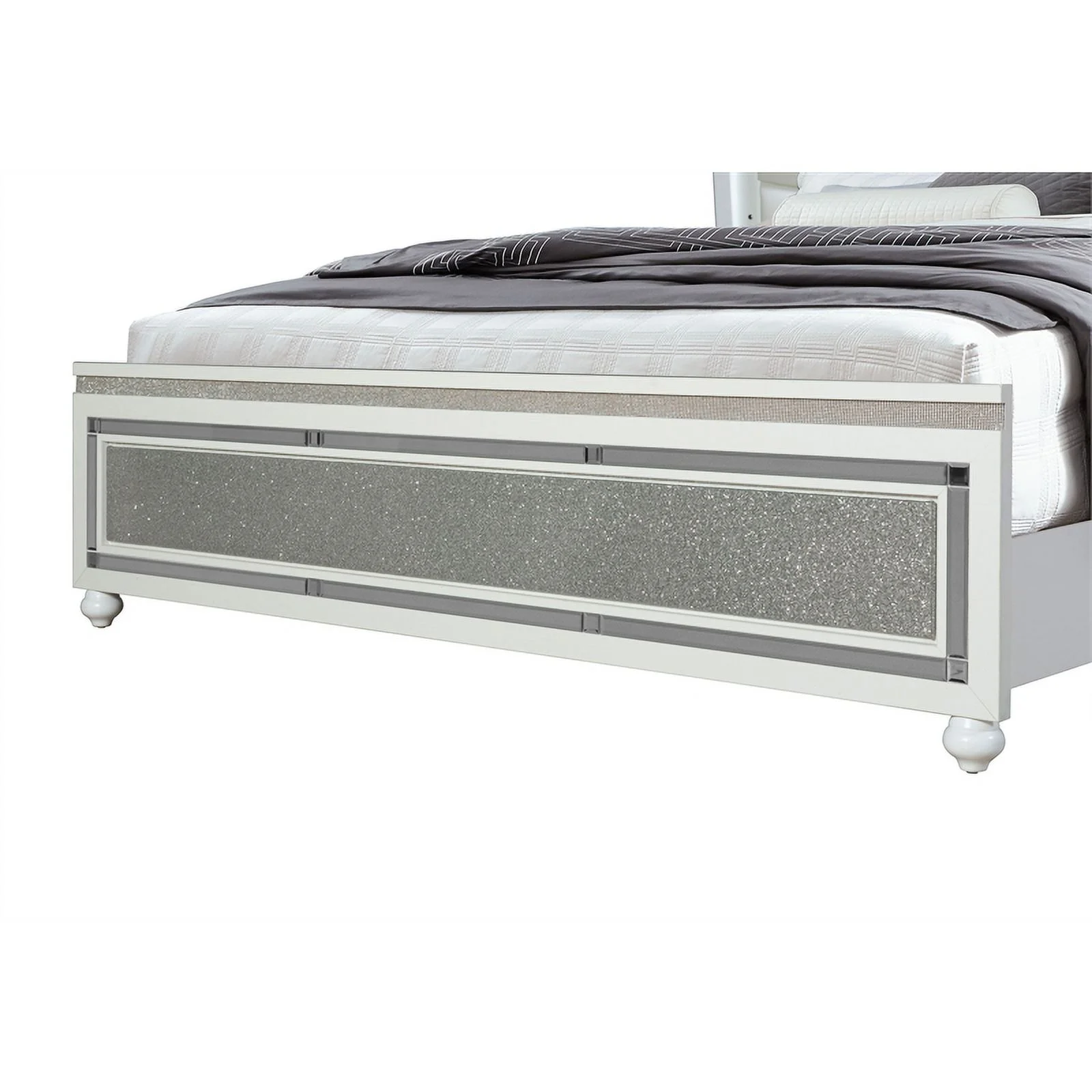 Global Furniture USA Collete White King Bed with Led Lighting