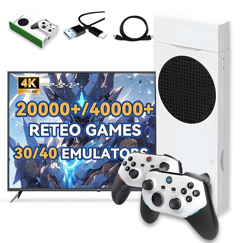 M88 Retro Game Console Retro Game Stick,20000+ Video Games,30+ Emulators,Support 4-Player Online Battles,4K HDMI Arcade Gaming Console with Dual 3D Rocker Plug and Play Emulator Console for TV (128G)