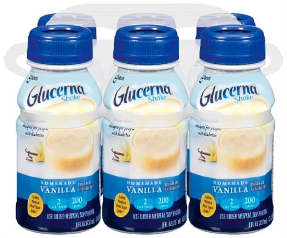 Glucerna Shakes, Homemade Vanilla, 8 oz Bottles - Case of 24