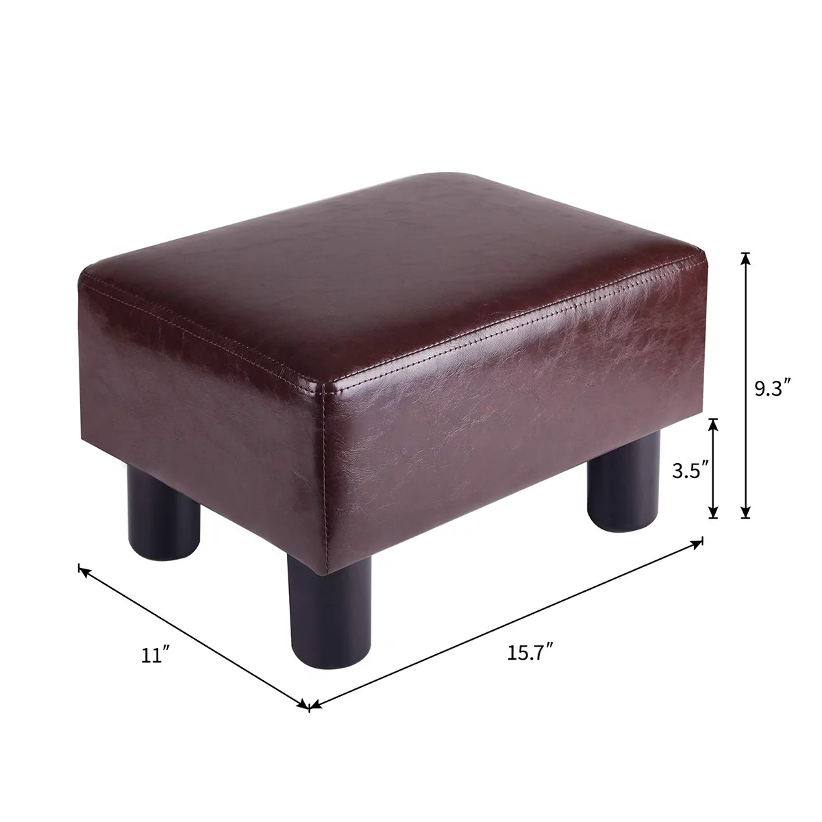 Modern Small Faux PU Leather Footstool Ottoman Footrest Stool Seat Chair Foot Stool,Brown