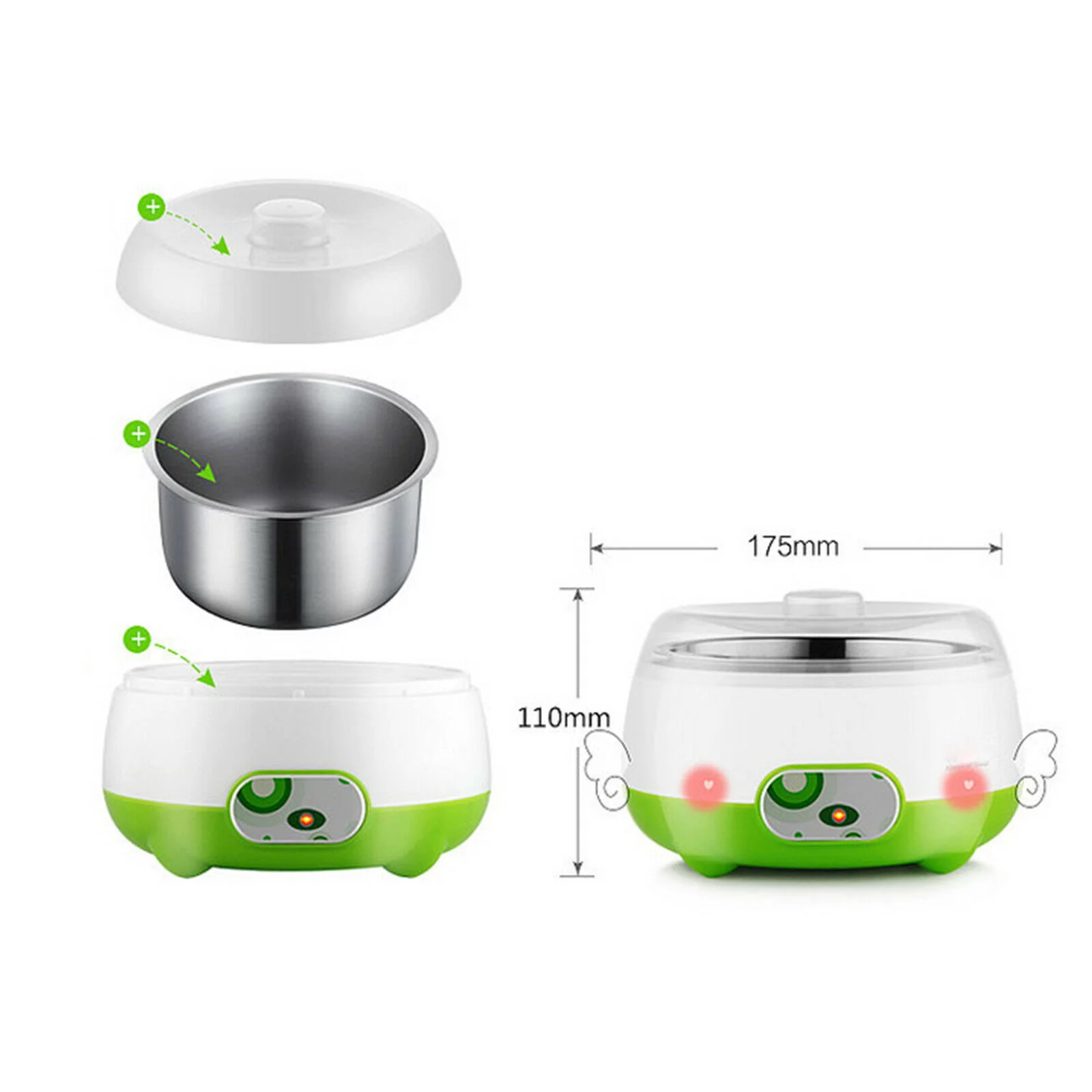 FETCOI 1L Automatic Yoghurt Machine Stainless Steel Liner 15W Constant Temperature Home