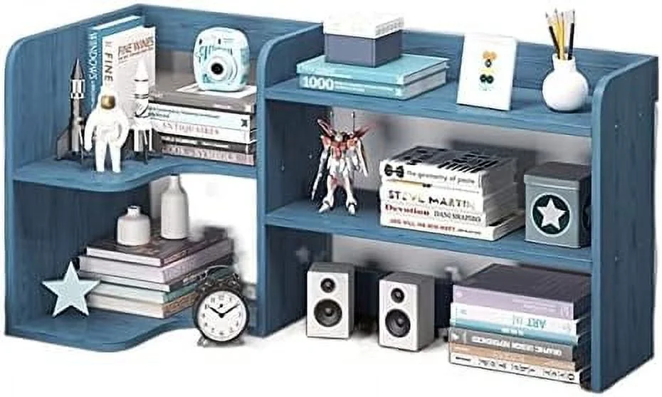 HOOMHIBIU Bookcase Bookshelf Bookcase with Cabinet 2- Desktop Bookshelf Office Supplies Desk Organizer Accessories Display Rack Bookshelves Book Case (Color   Natural  Size   64 * 34 * 48