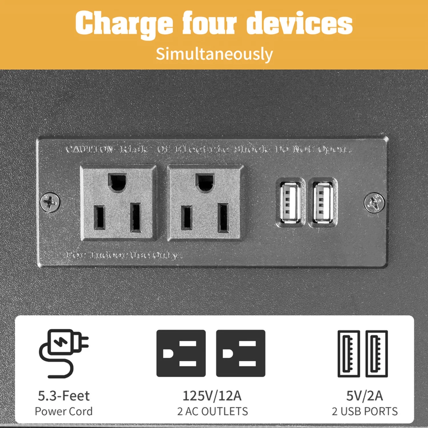 RUseeN L-Shaped Desktop Computer Desk with Power Outlets & Shelf Tiger Black