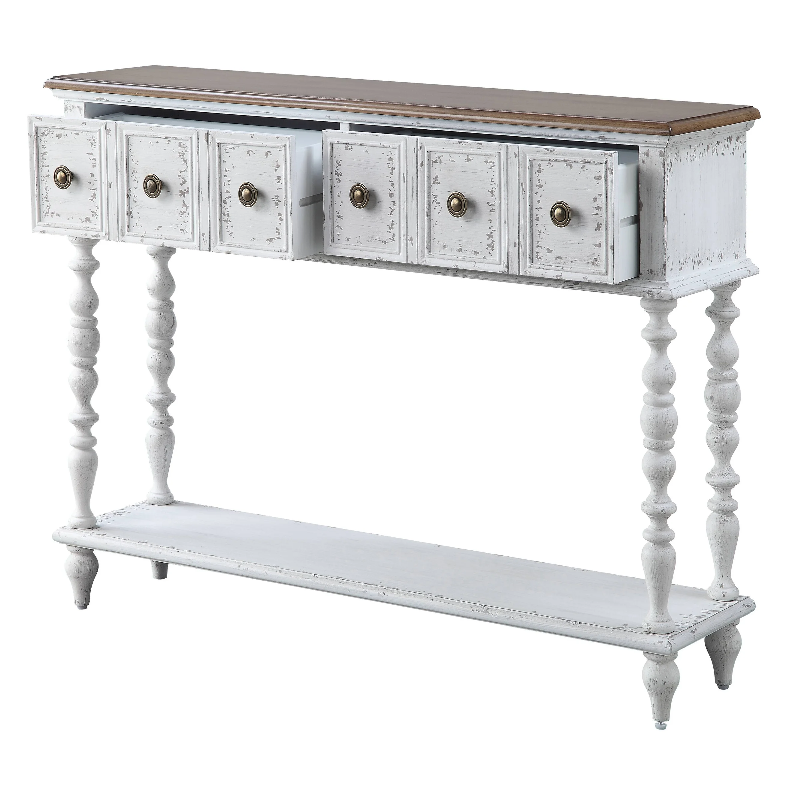 Flikker Dark Charcoal and Antique White Console Table