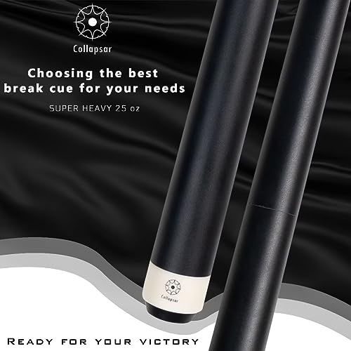 Collapsar Heavy Hitter Jump Break Cue,25oz 3 Piece Pool Cue 14mm Phenolic Tip,25-Ounce Billiard Pool Stick