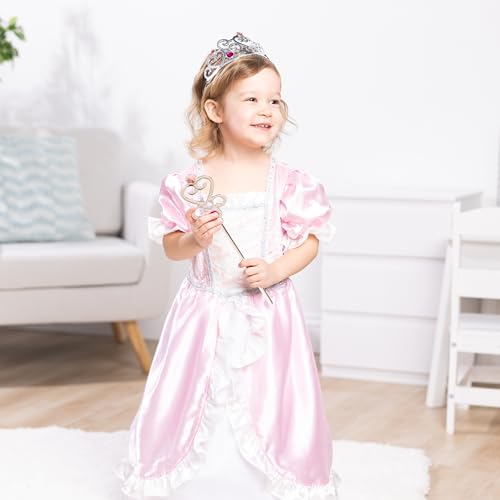 Melissa & Doug Princess Role Play Costume Set (3 pcs)- Pink Gown, Tiara, Wand
