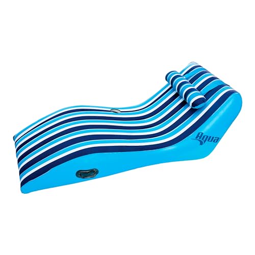 Aqua Ultra-Comfort Floating Pool Chair & Lake Raft with Pillow – Heavy Duty Pool Float, Lake Floating Chair