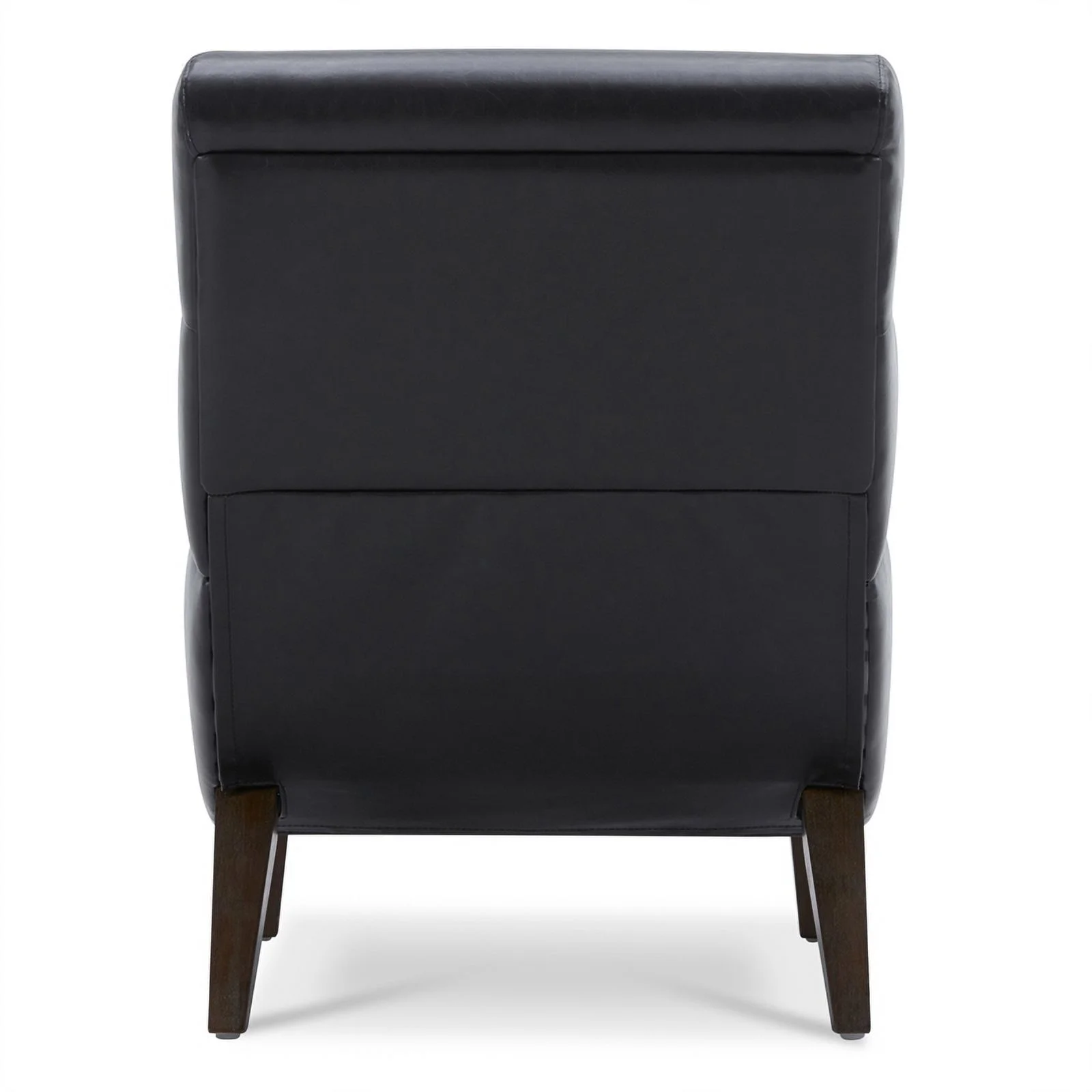 Maddie Home Modern Faux Leather Armless Accent Chair in Black