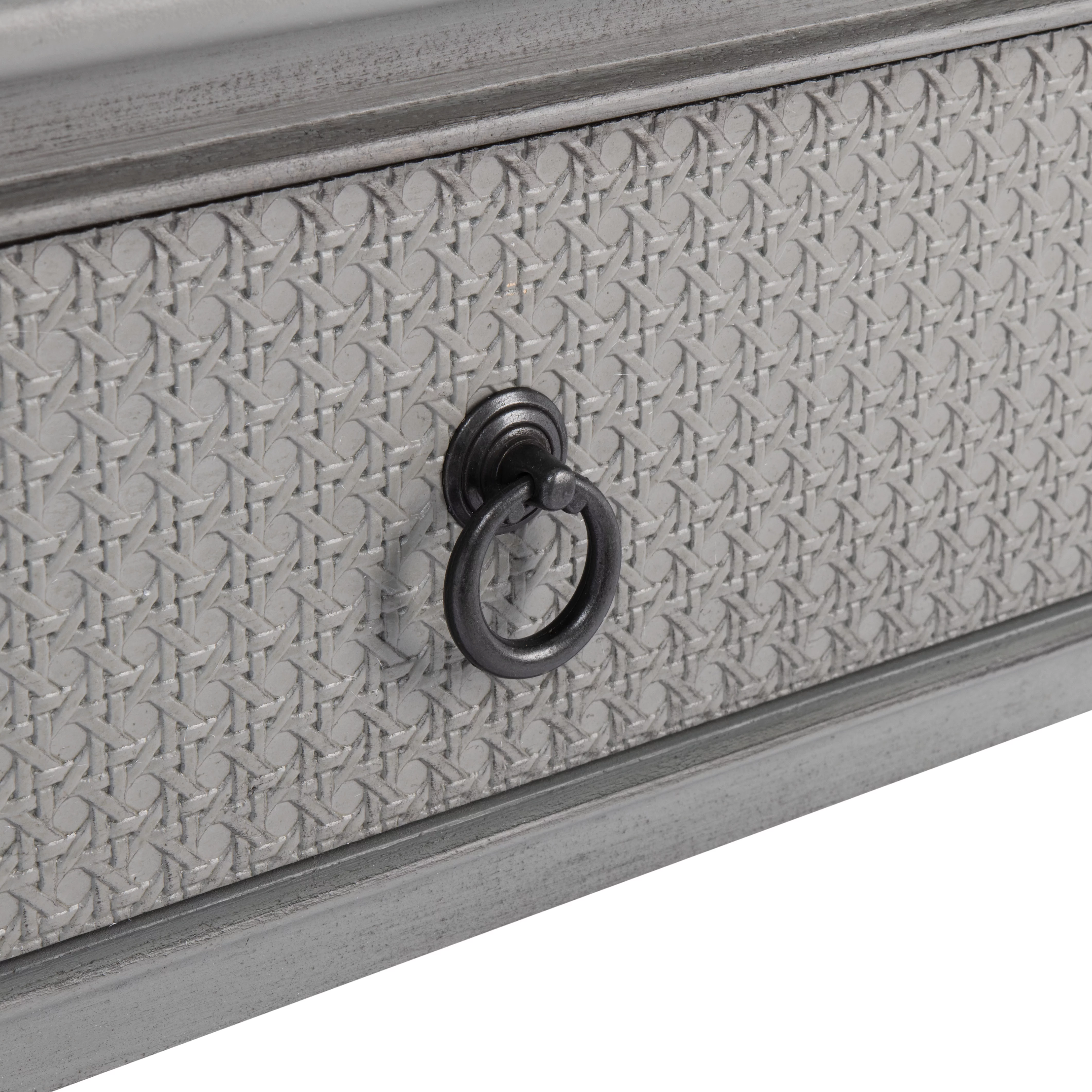 SAFAVIEH Haines Modern 2 Drawer Console Table, Distressed Grey