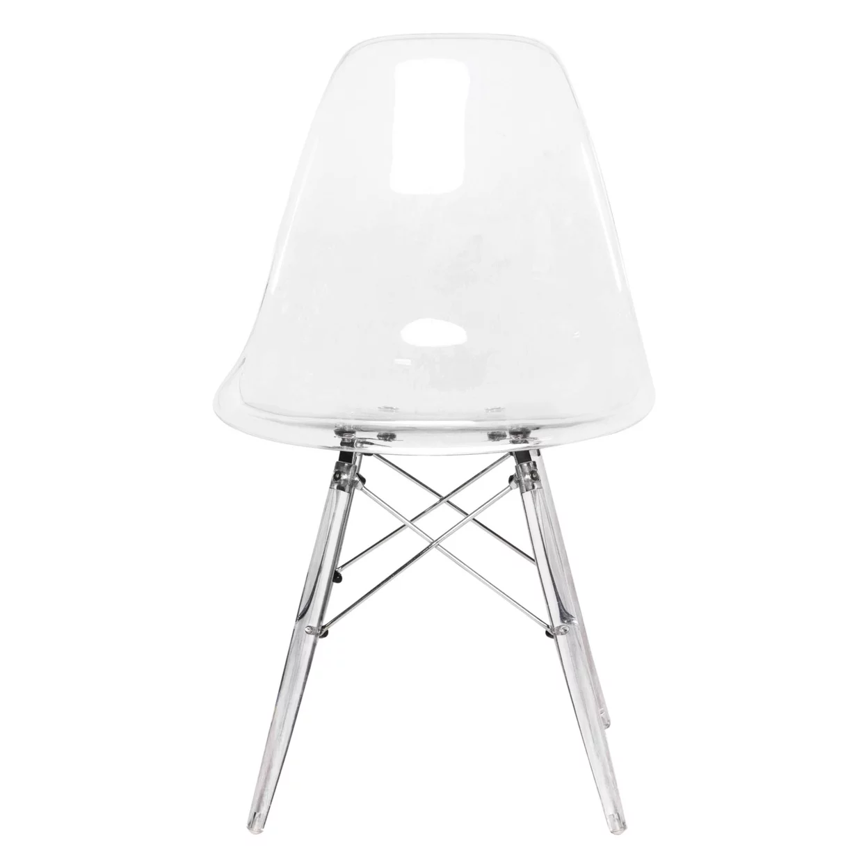 Dover Molded Side Chair with Acrylic Base, Set of 4 - Clear