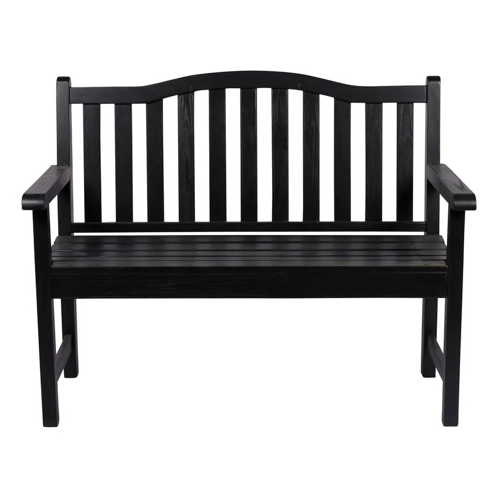 Shine Company Traditional Cedar Wood Patio Porch Garden Bench in Black