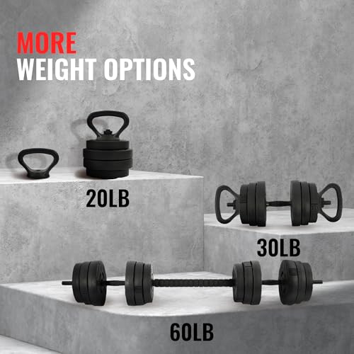 Multi-Functional Portable Changeable Dumbbell and Barbell Kettlebell Set with Adjustable Weights, Multiple Styles