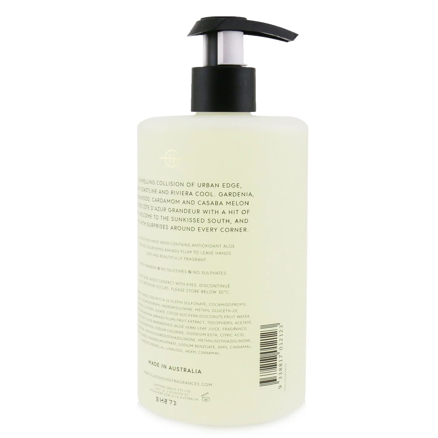 Glasshouse Hand Wash - Marseille Memoir (Gardenia)  450ml/15.2oz