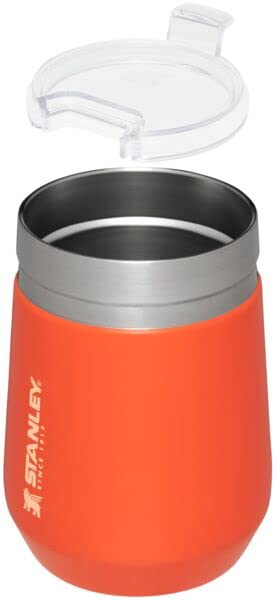Stanley GO Everyday Wine Tumbler 10 oz | Press Fit Drink Through Lid | Beverage, Coffee, and Cocktail Cup | Insulated Stainless Steel Wine Glass | BPA-Free | Ash