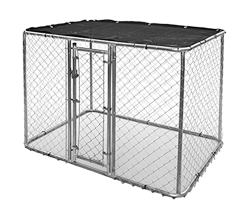 MidWest Homes for Pets Chain Link Portable Kennel with a Sunscreen, 6L x 4W x 4H Feet, K9 Kennel K9644