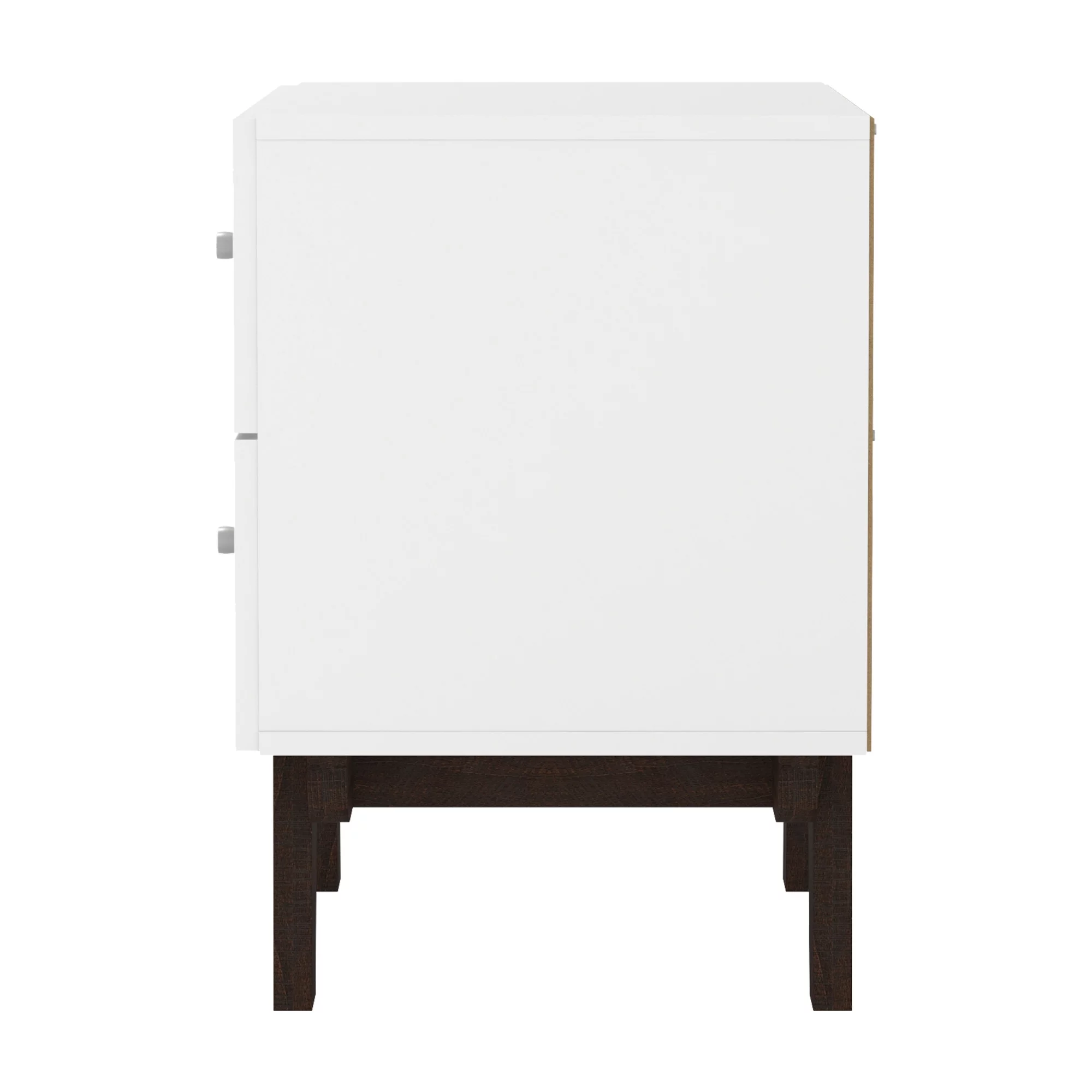 Kincaid Wood 2-Drawer Nightstand, Matte White, by Hillsdale Living Essentials