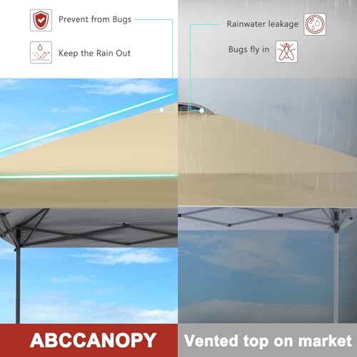 ABCCANOPY Pop Up Canopy - Outdoor Patio Portable Canopy Tent Heavy Duty for Backyard and Deck with 4 Sandbags(White, 10x10)