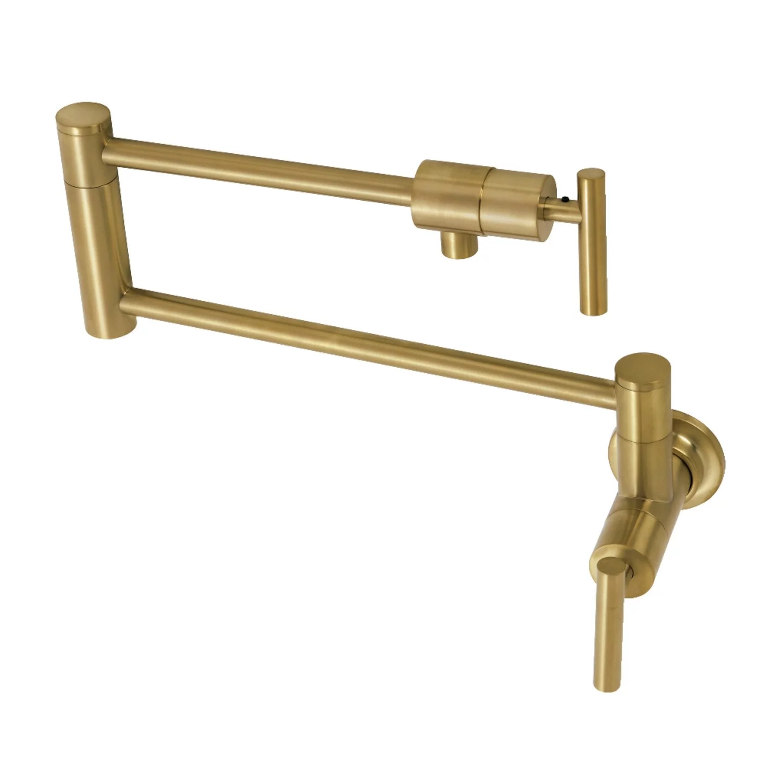 Kingston Brass Manhattan Wall Mounted Pot Filler Faucet Brushed Brass