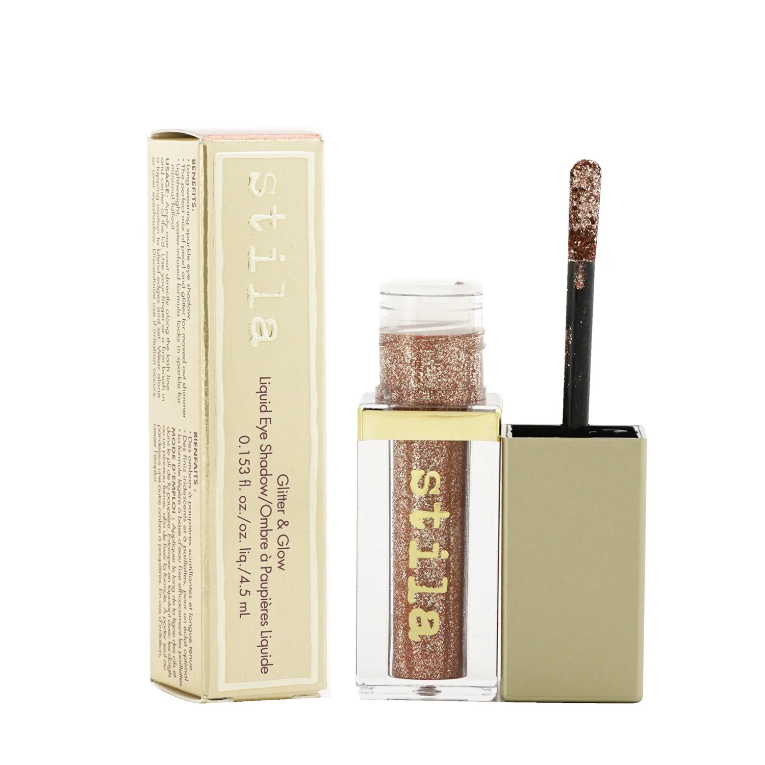 Stila Magnificent Metals Glitter & Glow Liquid Eye Shadow - # Kitten Karma (Champagne With Silver And Copper Sparkle)  4.5ml/0.153oz