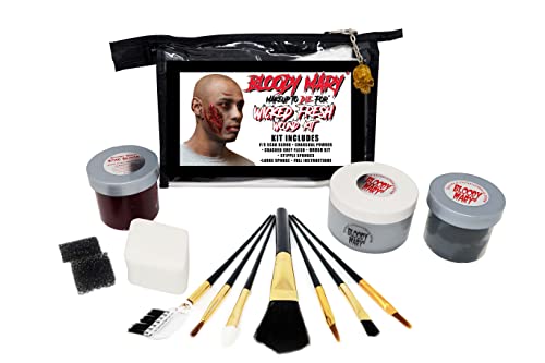 Bloody Mary's Wicked Fresh Wound Makeup Kit Medium to Dark F/X Makeup Halloween Costume Horror Special Effects Theater Cosplay