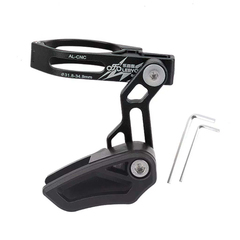 Bike Chain Guide, Chain Tensioner , Mountain Bike Chain Stay, Prevent Chain Drop and Chain Jump, Used for Single-Piece Flywheel - Universal black