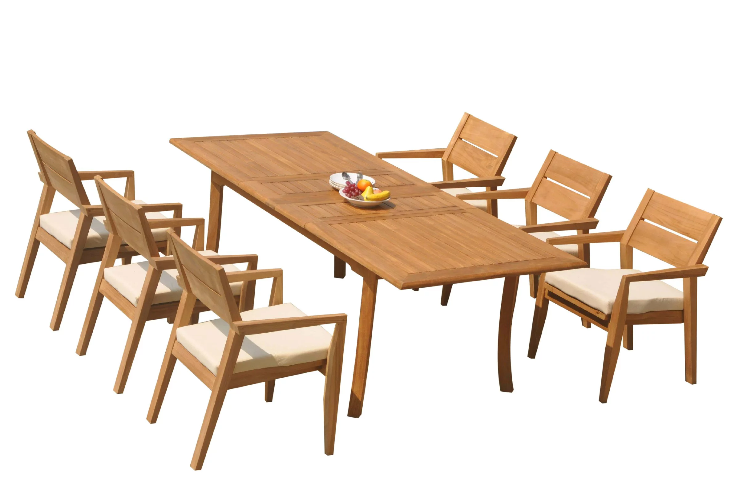 Grade-A Teak Dining Set: 6 Seater 7 Pc: 94