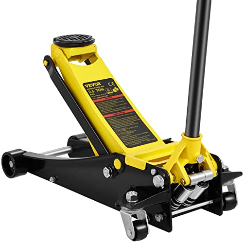 VEVOR 2.5 Ton Low Profile, Heavy-Duty Steel Racing Floor Jack with Dual Pistons Quick Lift Pump, Lifting Range 3.64