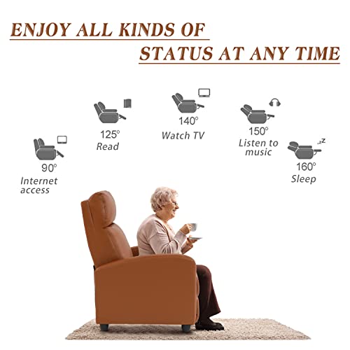 FDW Recliner Chair Reclining Sofa Leather Chair Home Theater Seating Lounge with Padded Seat Backrest