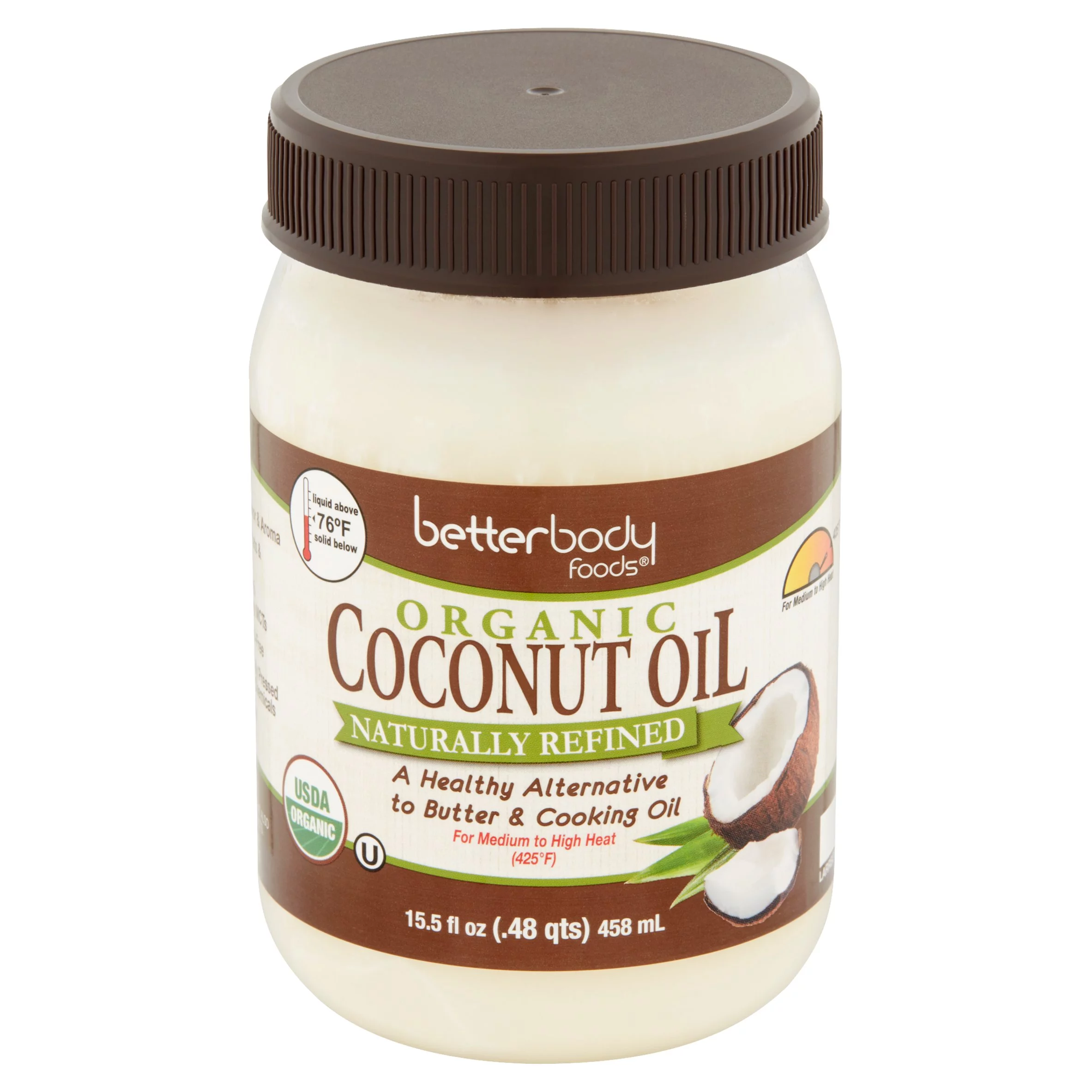 Betterbody Foods Organic Naturally Refined Coconut Oil, 15.5 fl oz, 6 pack