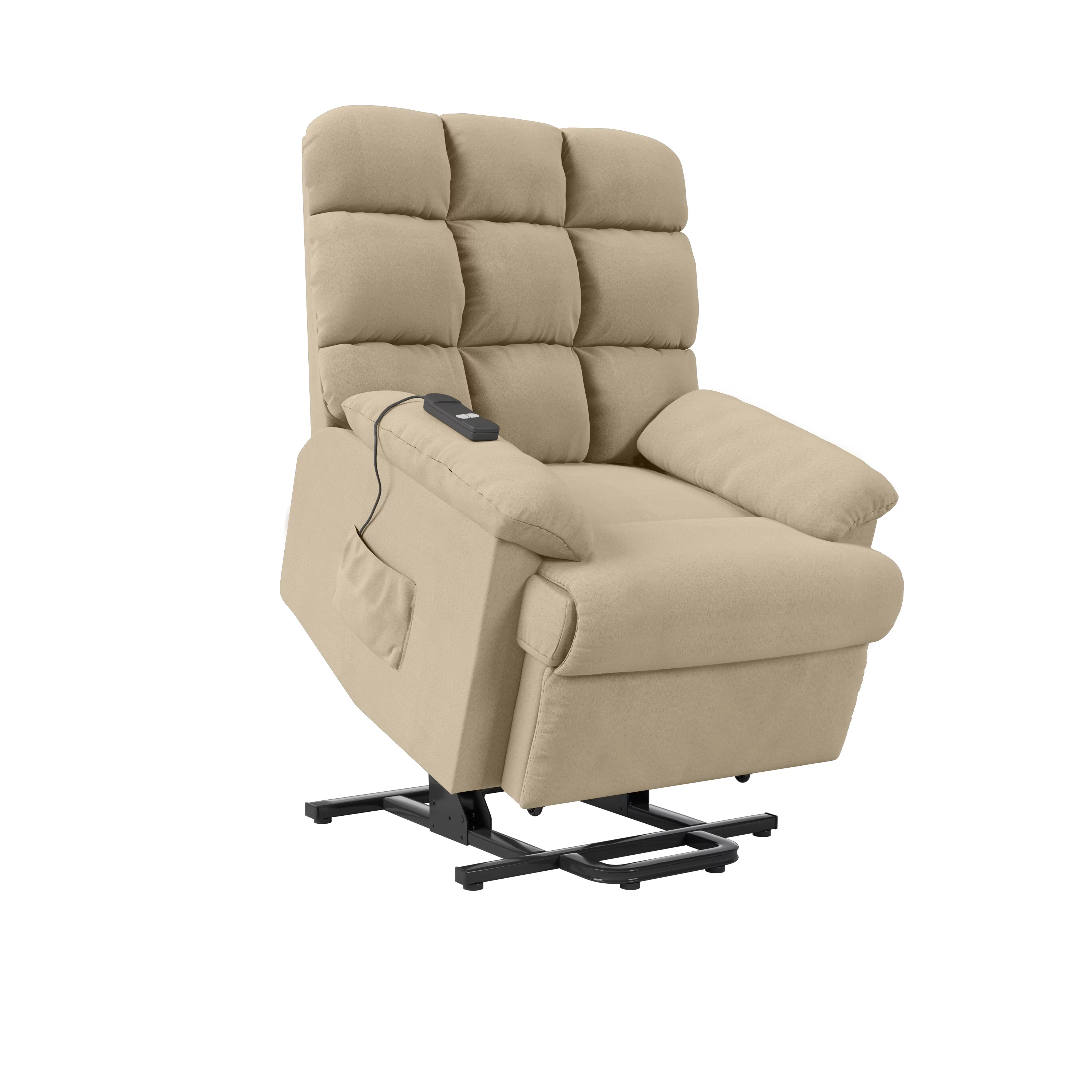 Homesvale Microfiber Khaki Wall Hugger Recliner with Power Lift