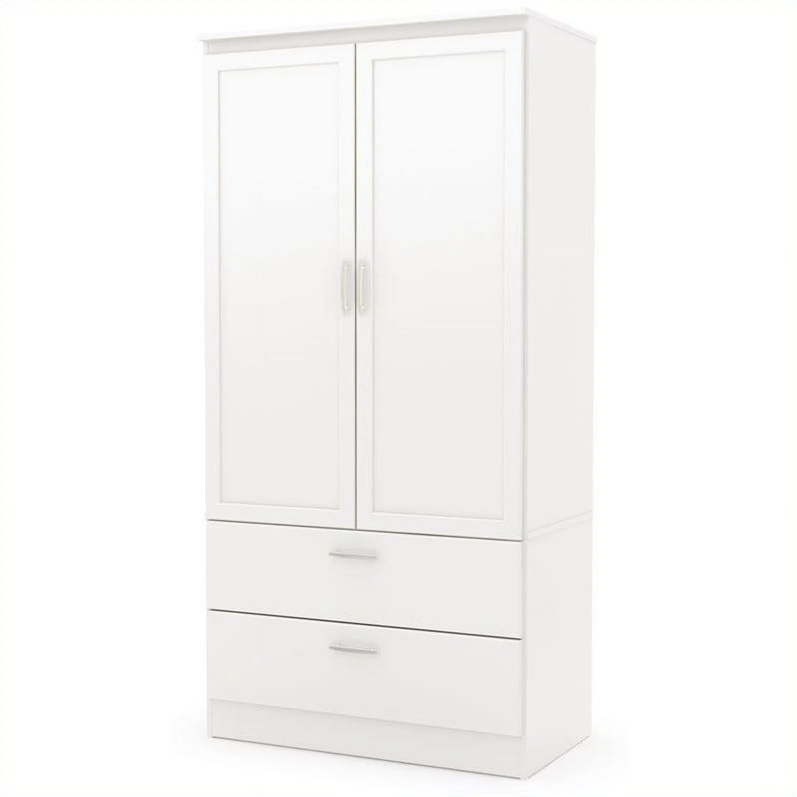 South Shore Acapella Wardrobe Armoire, Bedroom, White, Laminated particleboard, Adult