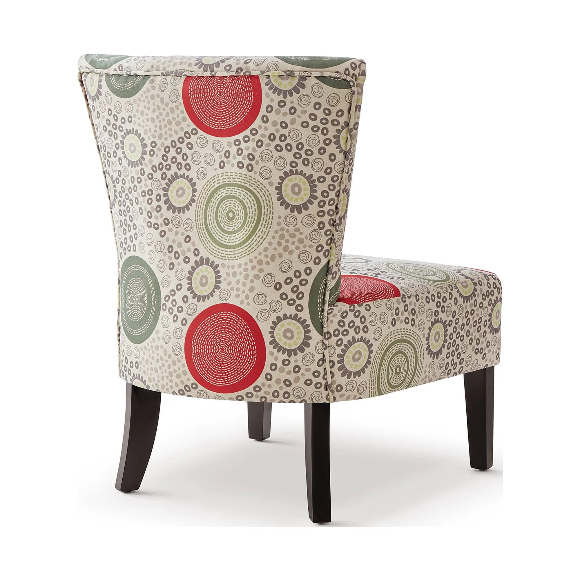 GEXPUSM Armless Accent Chair Set of 2, Modern Living Room Chairs with Thick Cushion & Solid Wood Legs, Fabric Comfy Bedroom Chair, Living Room Furniture, Beige/Circular pattern