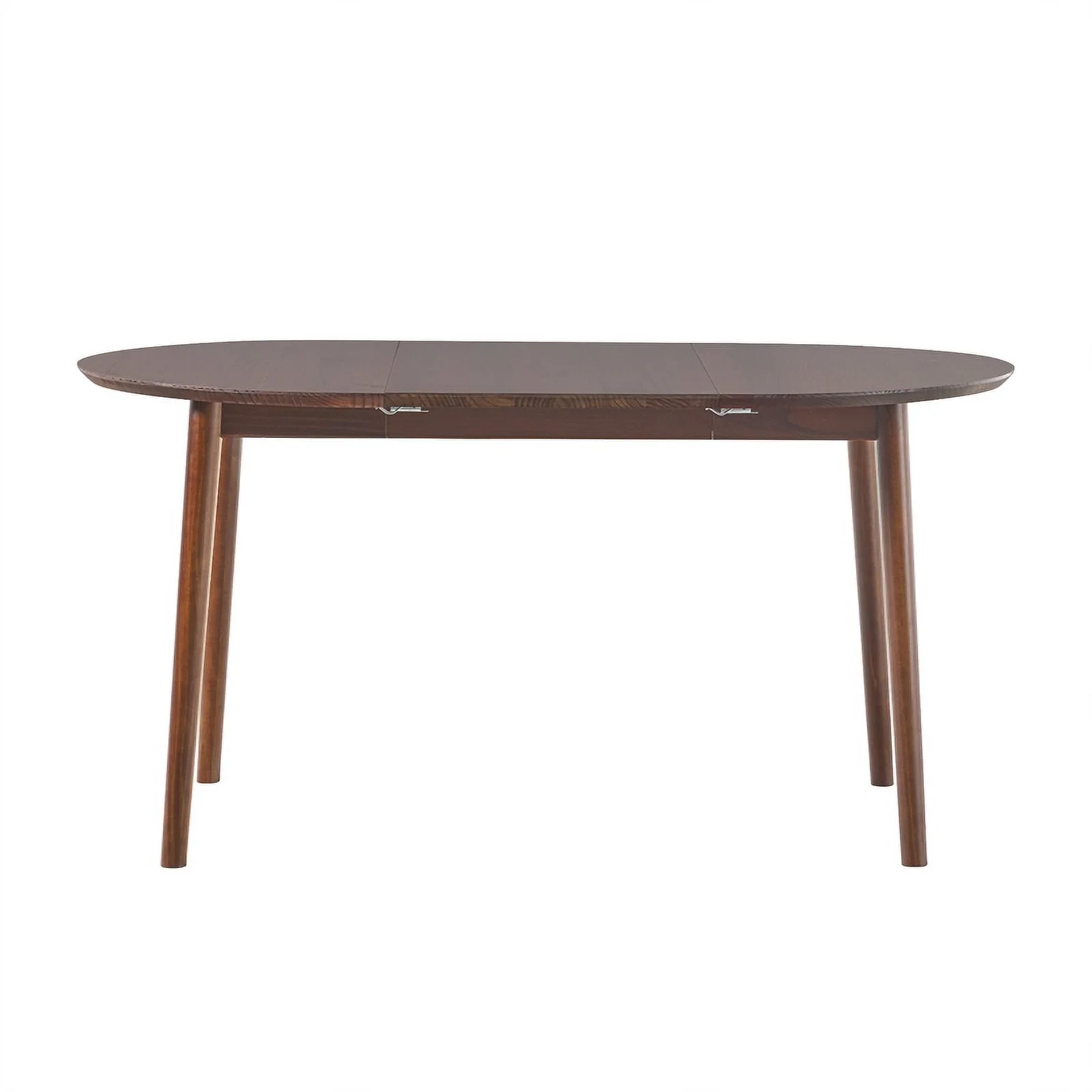 Pemberly Row Oval Solid Wood Dining Table with Removable Leaf in Walnut