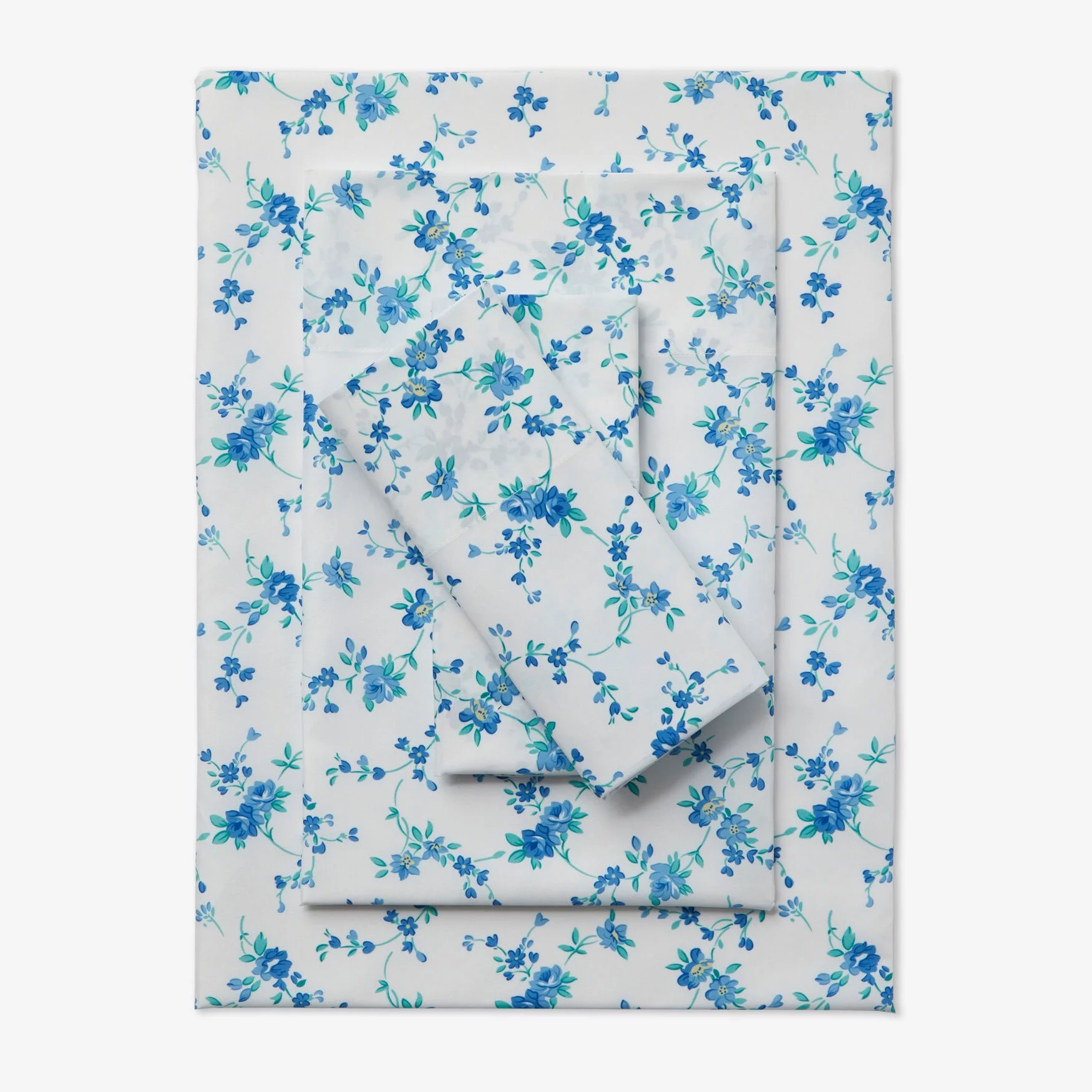 Brylanehome Floral Sheet Set - Full, Blue Floral