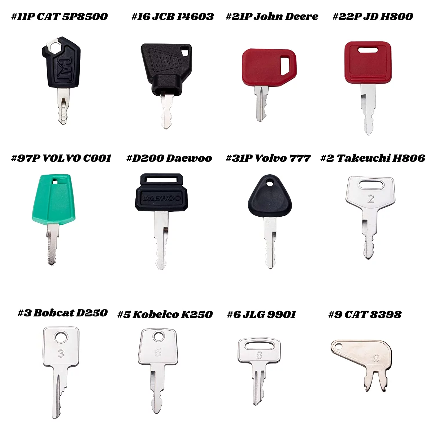 WAH LIN PARTS 67 Premium Heavy Equipment Keys Master Set Fits Bobcat,CASE,Caterpillar,Komatsu,JD,Ingersoll,JCB,MULTIQUIP,SKYTRAK,Ford,Takeuchi,Kubota,Toyota and More