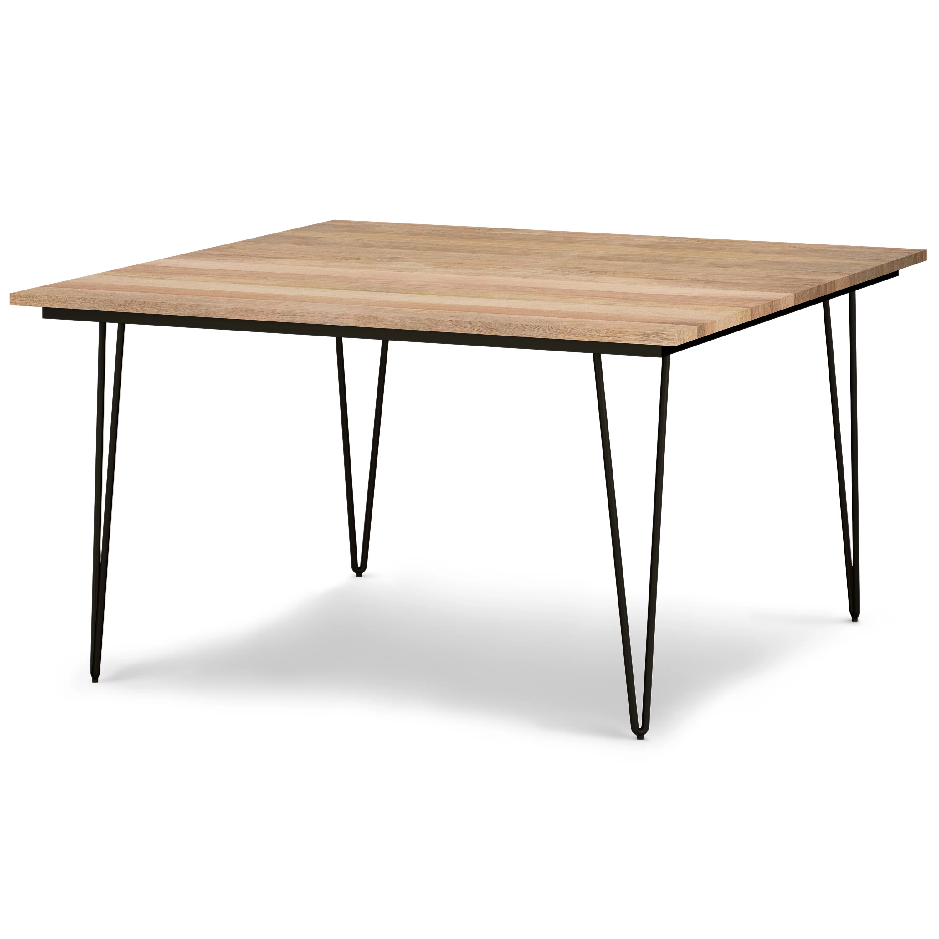 Simpli Home Hunter Solid Wood 54 inch Square Dining Table in Natural