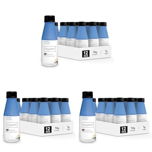 Soylent Complete Meal Replacement Shake, Gingerbread, 16g Complete Protein, Ready-to-Drink Plant Based Protein Drink, 1g Sugar, 11oz (12 Pack)