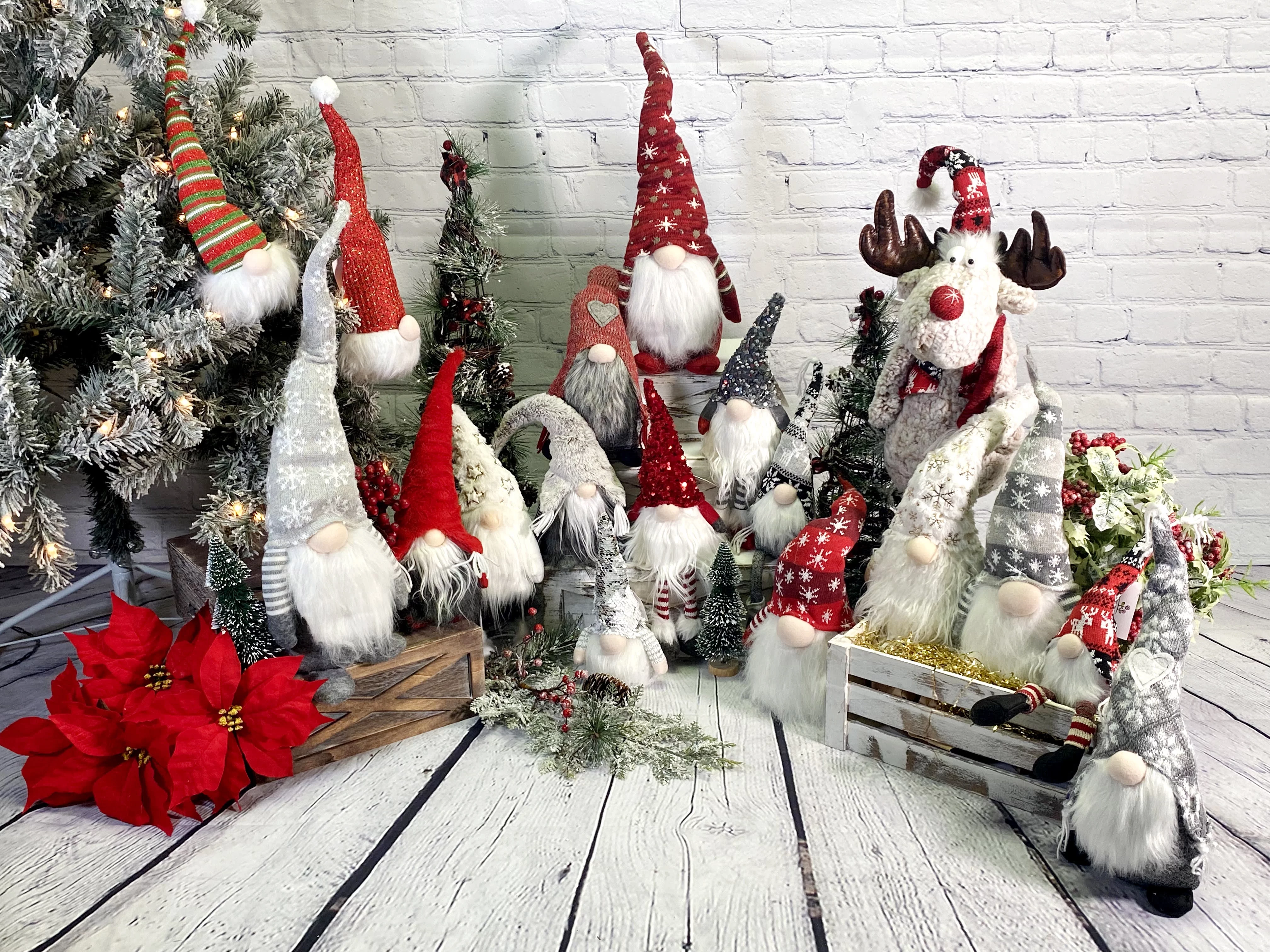 ABN5D005-RED Christmas Gnomes Plush, 26 Inches Decoration Home Décor, Red