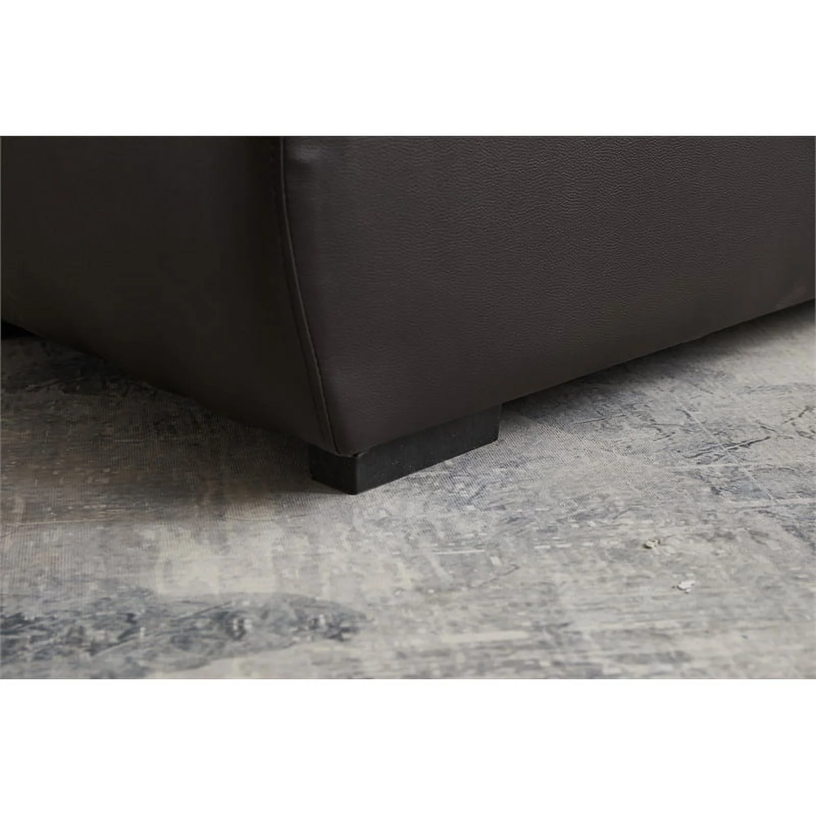 Bowery Hill Modern Faux Leather Yoga Relaxing Chaise in Brown