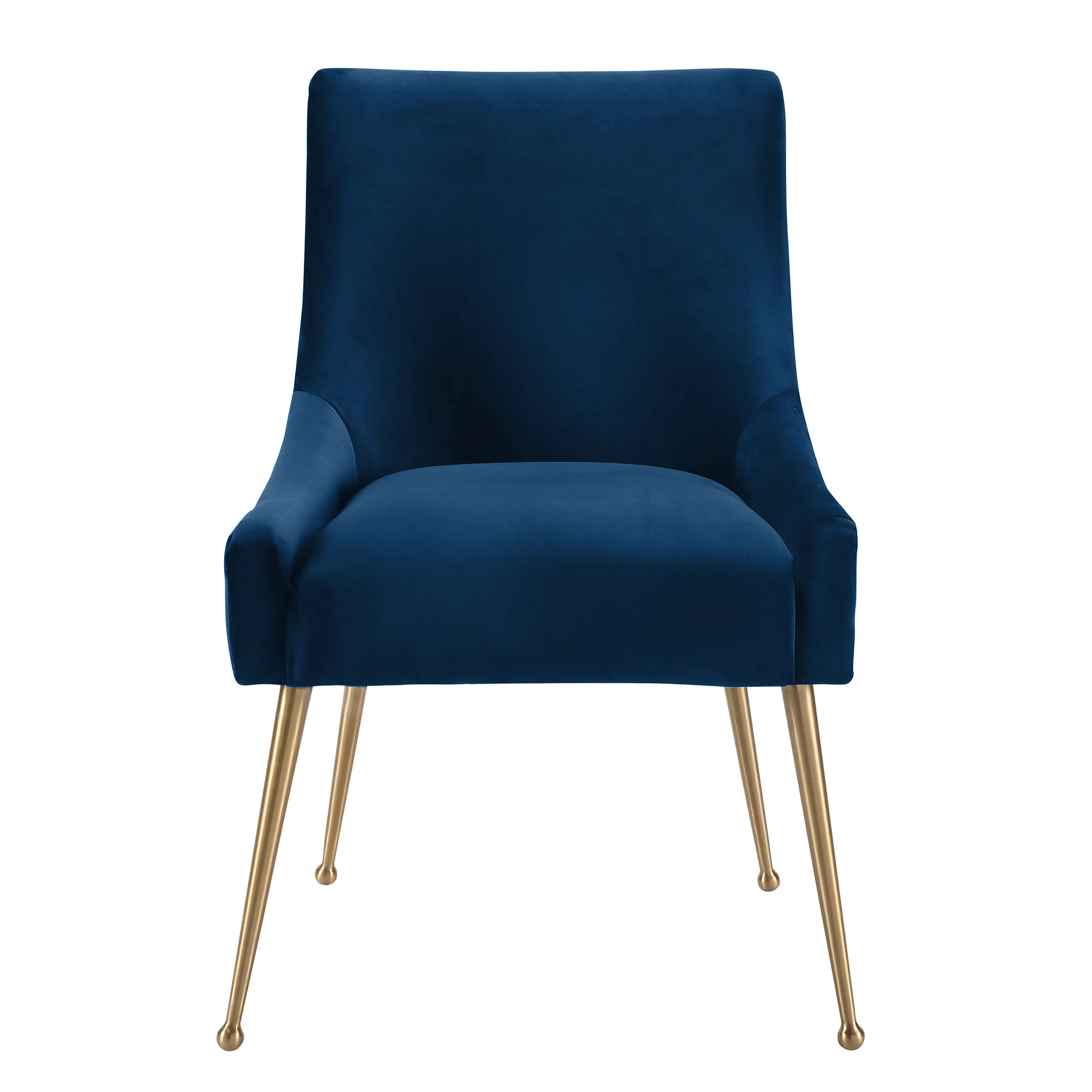 TOV Furniture Beatrix Navy Velvet Side Chair with Gold Legs